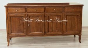 Style sideboard with saber legs, 4 doors and 4 200cm drawers